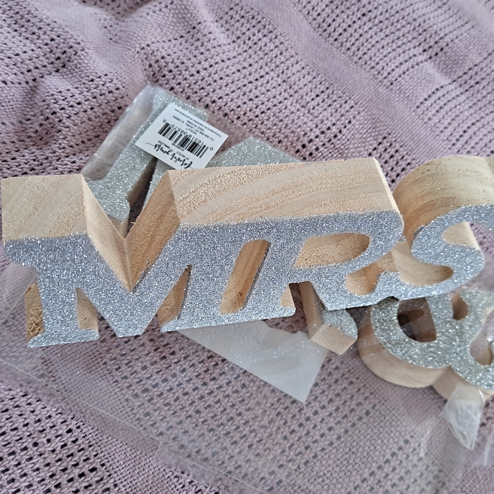 Mr. & Mrs. Wooden Table signs